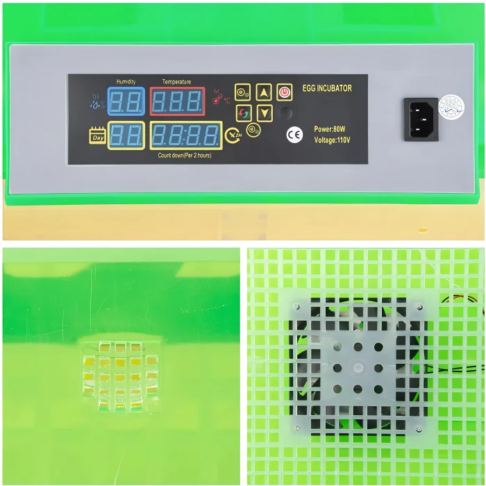 Broedmachine voor 56 Eieren met Digitale Temperatuurregeling Automatisch Keren en LED Display Thuiskweek | Sansoti