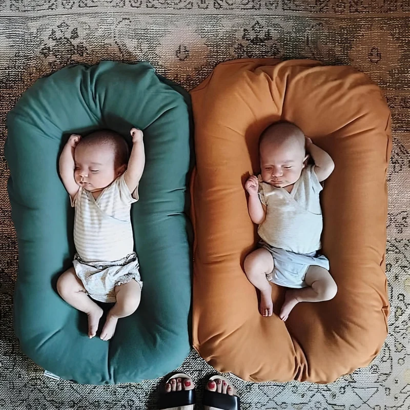 Babynestje Gevoerd Katoen 75x42cm Reisbed Verschoonplek Speelkleed Pasgeboren Peuter Draagbaar Comfortabel | Sansoti