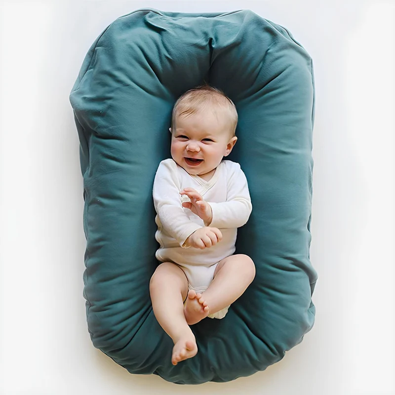 Babynestje Gevoerd Katoen 75x42cm Reisbed Verschoonplek Speelkleed Pasgeboren Peuter Draagbaar Comfortabel | Sansoti