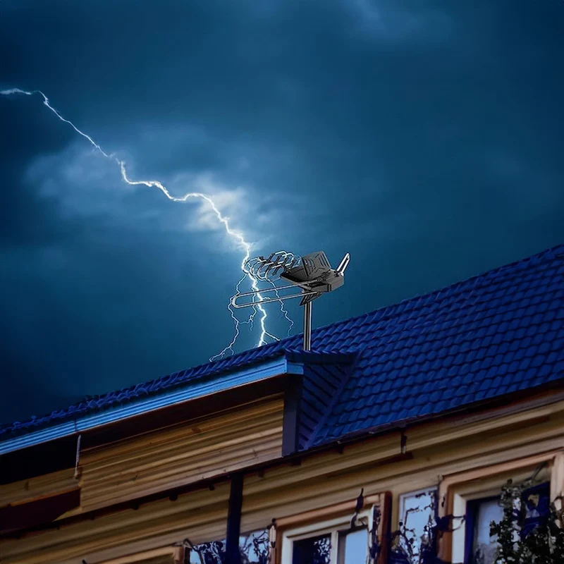 Buitenantenne HD TV 360° Draaibaar met Montagepaal Digitale Zenders Lange Afstand Outdoor Antenne Weerbestendig | Sansoti
