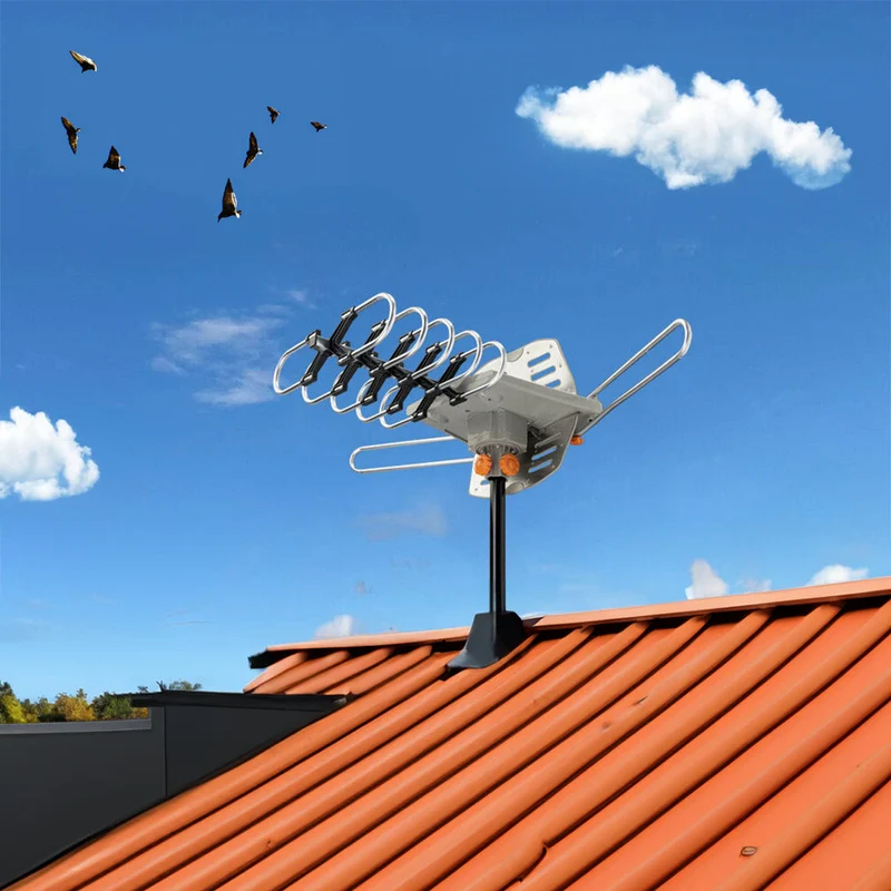 Digitale Buitenantenne 4K UHF VHF 360° Ontvangst HD TV Signaalversterker Outdoor Antenne 10m Kabel DVB-T2 | Sansoti
