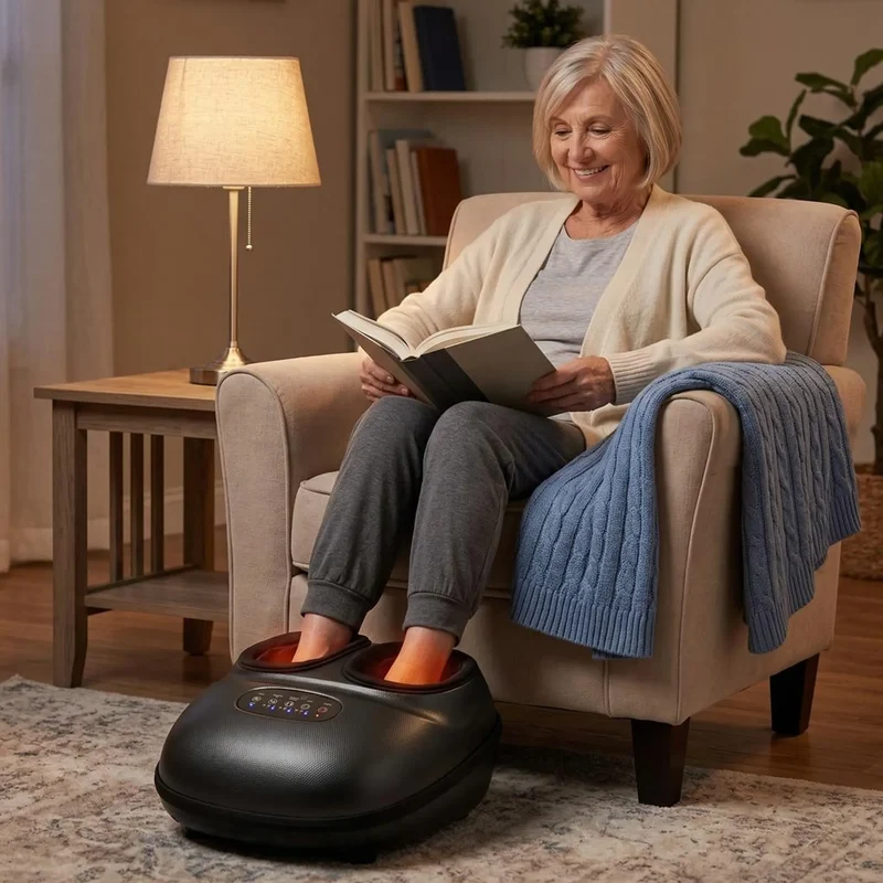 Elektrisch Voetmassageapparaat met Warmtefunctie en Luchtcompressie voor Ontspanning en Verlichting Thuis | Sansoti