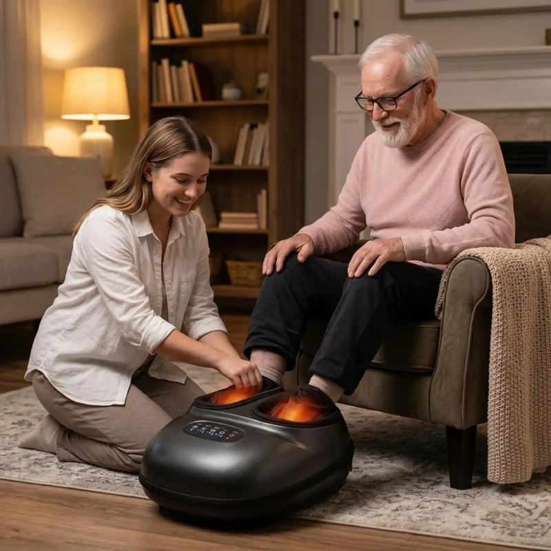 Elektrisch Voetmassageapparaat met Warmtefunctie en Luchtcompressie voor Ontspanning en Verlichting Thuis | Sansoti
