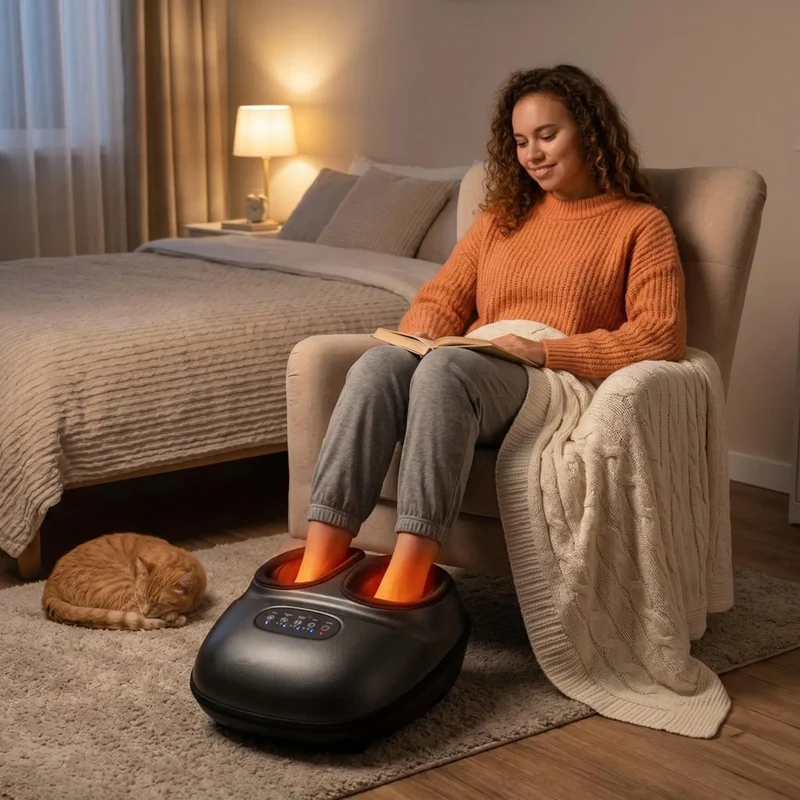 Elektrisch Voetmassageapparaat met Warmtefunctie en Luchtcompressie voor Ontspanning en Verlichting Thuis | Sansoti
