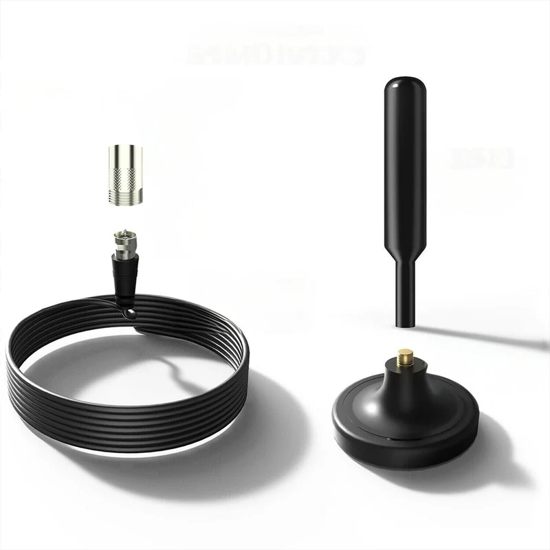 Digitale TV Antenne 4K Magnetisch 300 Mijl Bereik DVB-T2 ATSC 25dBi Zwart Metaal Coax Kabel 5m Binnen Buiten | Sansoti