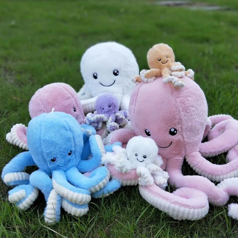 Zachte Octopus Knuffel XXL - Pluche Decoratiekussen 40-80cm - Kinderkamer Speelgoed Decoratie Cadeau | Sansoti