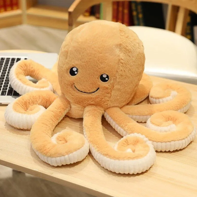 Zachte Octopus Knuffel XXL - Pluche Decoratiekussen 40-80cm - Kinderkamer Speelgoed Decoratie Cadeau | Sansoti