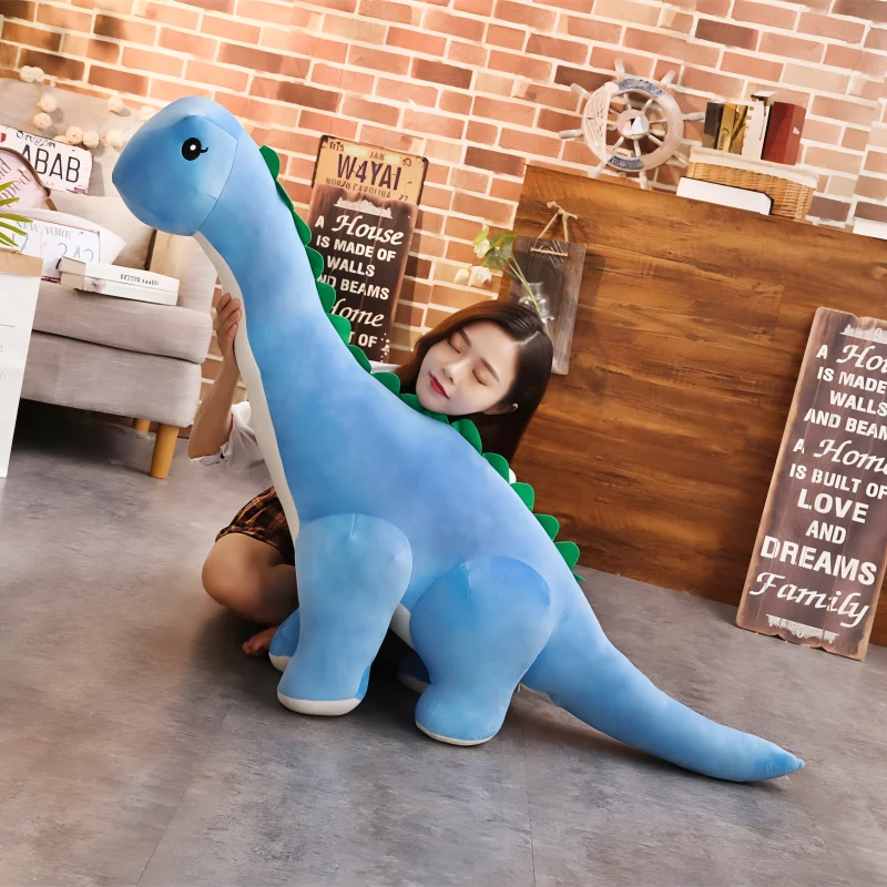 Pluche Dinosaurus Knuffel Staand XXL Diplodocus Kinderkamer Jongenskamer Meisje Zachte Dino Speelgoed Decoratie | Sansoti