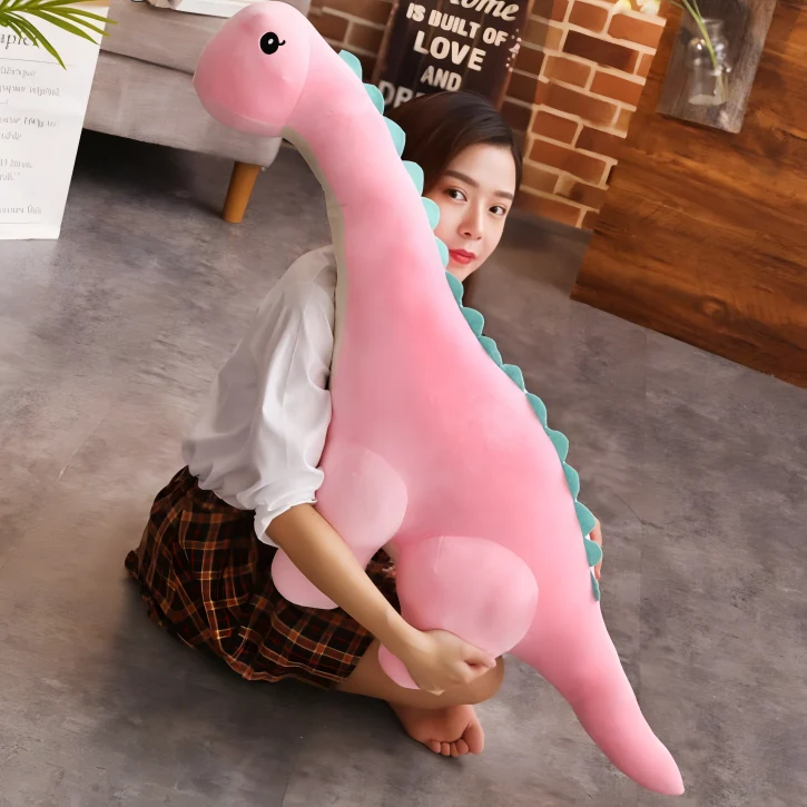 Pluche Dinosaurus Knuffel Staand XXL Diplodocus Kinderkamer Jongenskamer Meisje Zachte Dino Speelgoed Decoratie | Sansoti