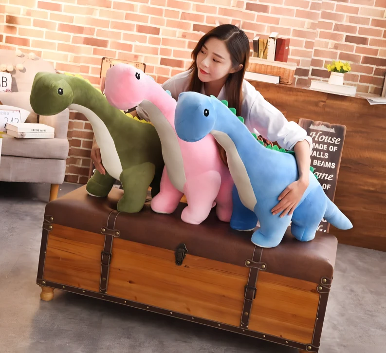 Pluche Dinosaurus Knuffel Staand XXL Diplodocus Kinderkamer Jongenskamer Meisje Zachte Dino Speelgoed Decoratie | Sansoti