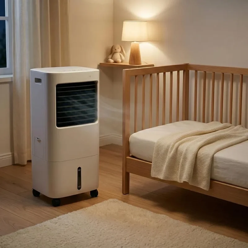 Mobiele Luchtkoeler 20L Watertank met Afstandsbediening Timerfunctie en Verstelbare Snelheden voor Slaapkamer | Sansoti