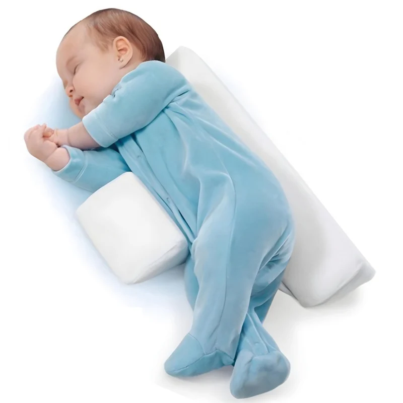 Zijslaapkussen Baby Anti-Rol Positioner Fluweel Wit Verstelbaar Uitneembaar Wasbaar Comfort Veilig Slapen | Sansoti
