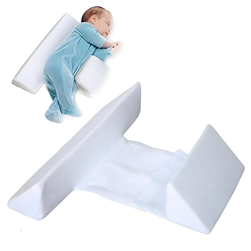 Zijslaapkussen Baby Anti-Rol Positioner Fluweel Wit Verstelbaar Uitneembaar Wasbaar Comfort Veilig Slapen | Sansoti