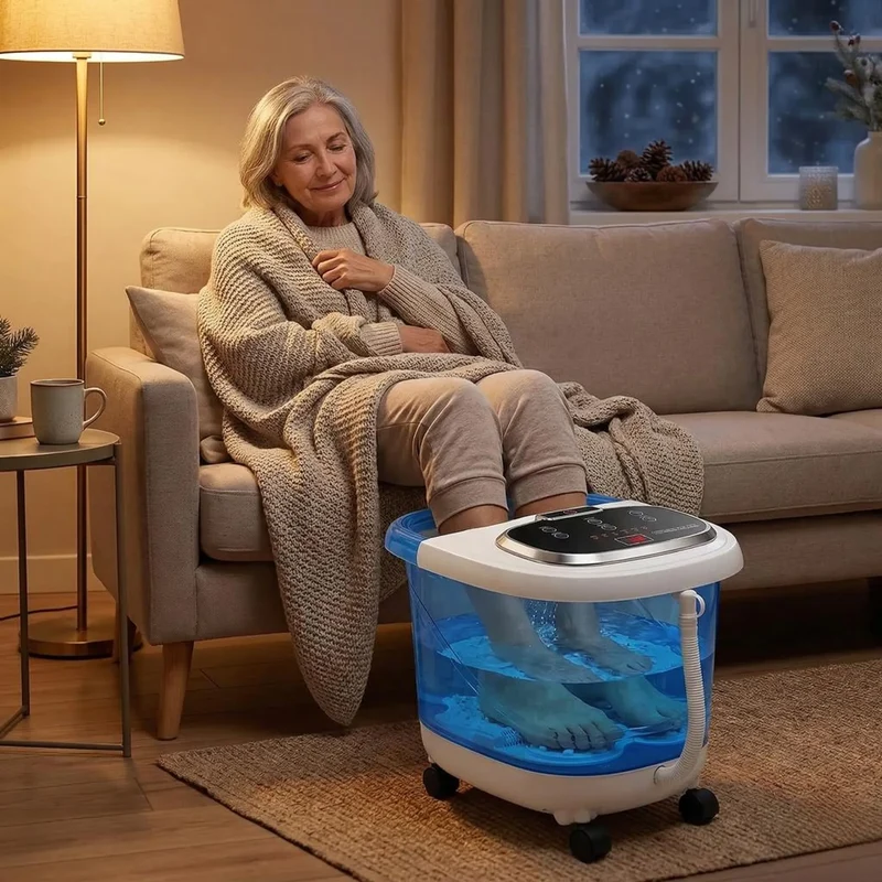 Voetenbad Massageapparaat met Motorrollers Waterstraal en Roodlicht Therapie voor Ontspanning Thuisspa | Sansoti
