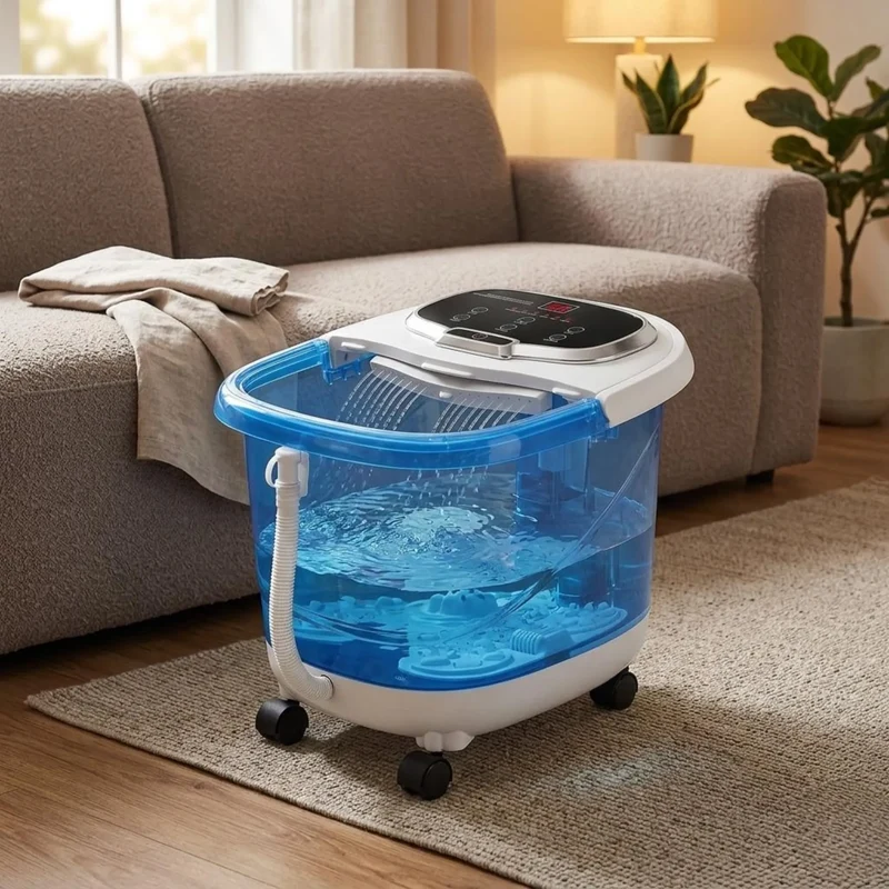 Voetenbad Massageapparaat met Motorrollers Waterstraal en Roodlicht Therapie voor Ontspanning Thuisspa | Sansoti