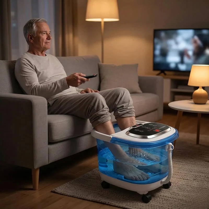 Voetenbad Massageapparaat met Motorrollers Waterstraal en Roodlicht Therapie voor Ontspanning Thuisspa | Sansoti