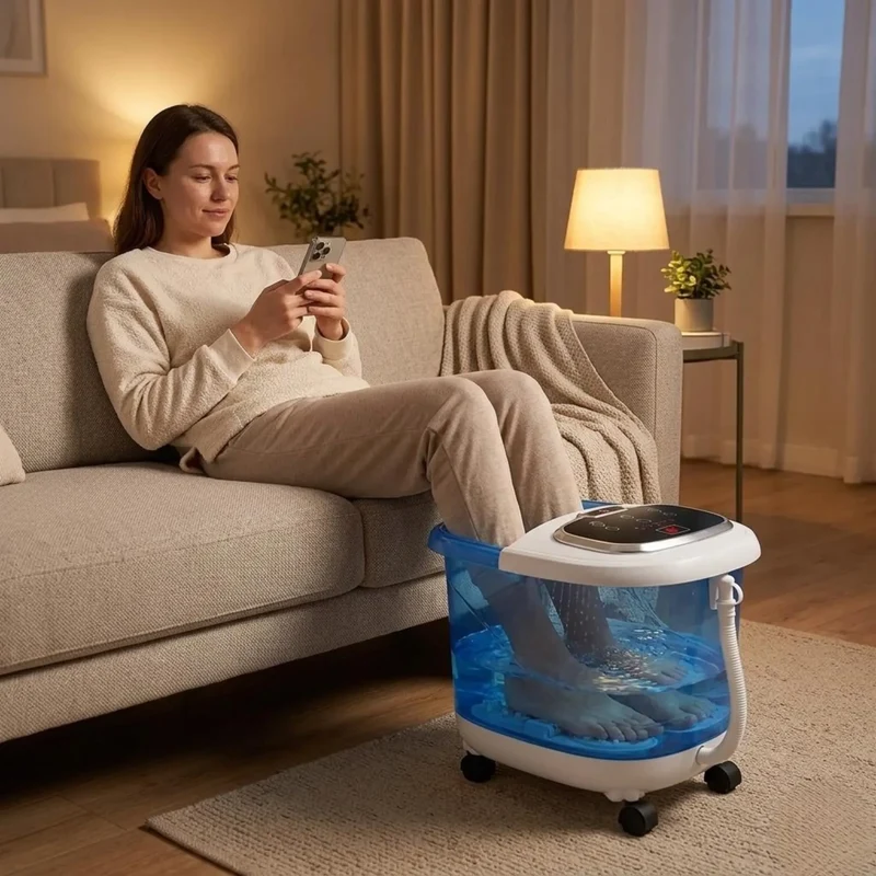 Voetenbad Massageapparaat met Motorrollers Waterstraal en Roodlicht Therapie voor Ontspanning Thuisspa | Sansoti