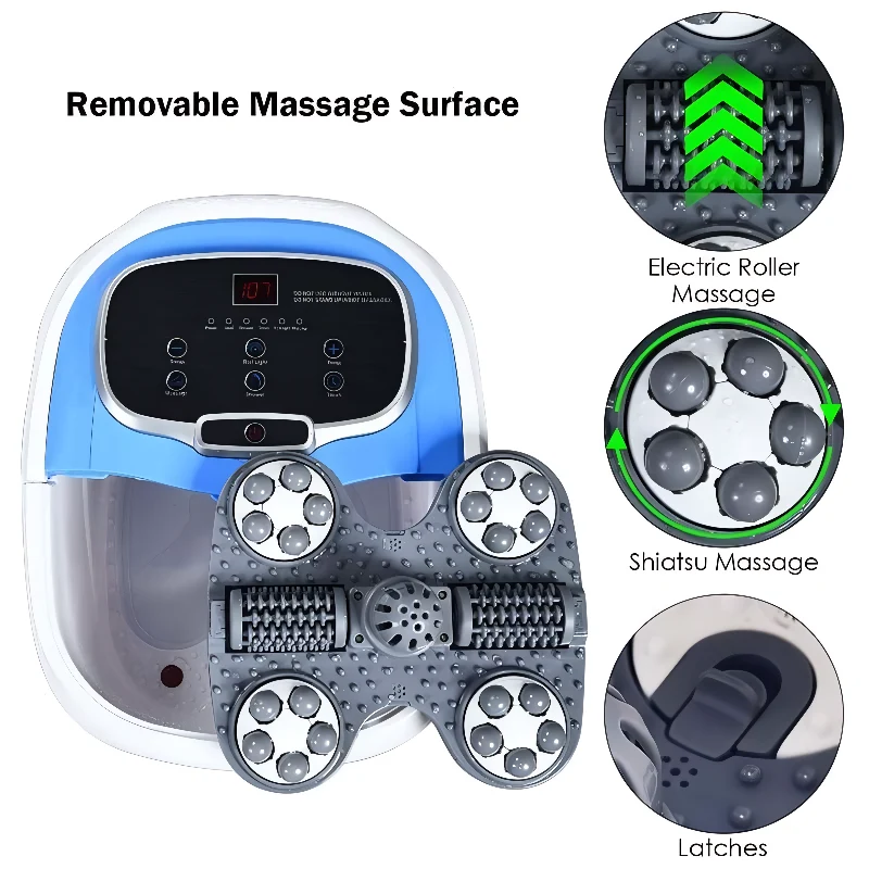 Voetenbad Massageapparaat met Motorrollers Waterstraal en Roodlicht Therapie voor Ontspanning Thuisspa | Sansoti
