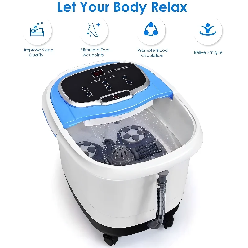 Voetenbad Massageapparaat met Motorrollers Waterstraal en Roodlicht Therapie voor Ontspanning Thuisspa | Sansoti