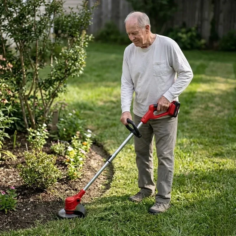 Draadloze Grastrimmer Oplaadbaar 24V 600W Telescopisch 92-122cm Metalen Mes Tuin Onkruidsnijder Gazon | Sansoti