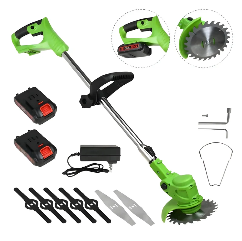 Draadloze Grastrimmer Oplaadbaar 24V 600W Telescopisch 92-122cm Metalen Mes Tuin Onkruidsnijder Gazon | Sansoti