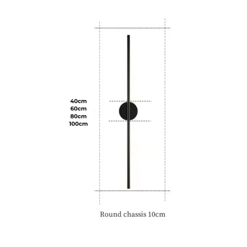 Lineaire Wandlamp LED Zwart Aluminium Mat Smal Design Modern Sfeervol Verlichting voor Slaapkamer Woonkamer Hal | Sansoti