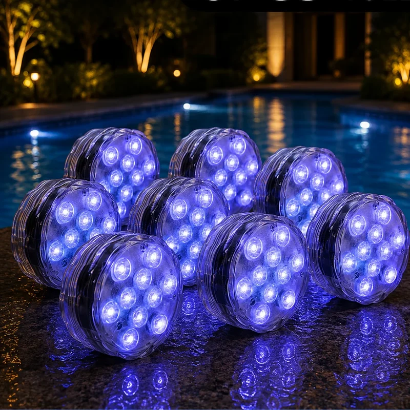 Onderwaterlamp RGB LED 10 Kleuren met Afstandsbediening Zuignap voor Zwembad Vijver Aquarium Decoratieve Verlichting | Sansoti