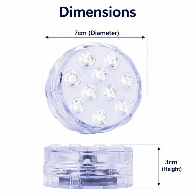 Onderwaterlamp RGB LED 10 Kleuren met Afstandsbediening Zuignap voor Zwembad Vijver Aquarium Decoratieve Verlichting | Sansoti