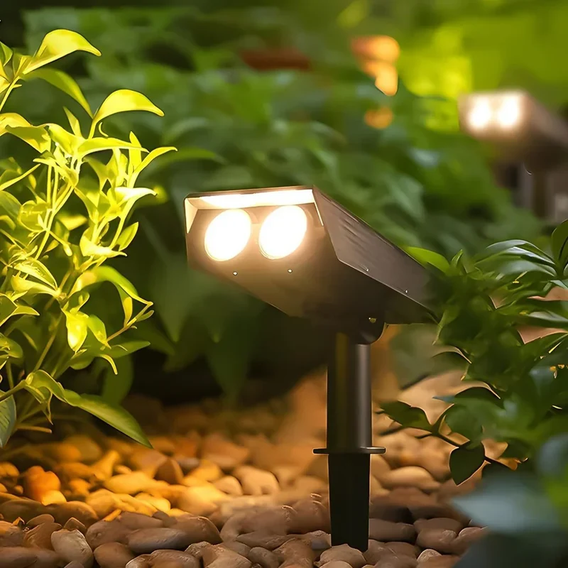 Zonne-energie Tuinspot LED Set met Verstelbare Lens IP65 Waterdicht Buitenverlichting voor Tuin Gazon Terras | Sansoti