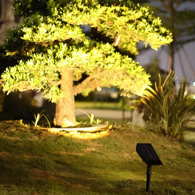 Zonne-energie Tuinspot LED Set met Verstelbare Lens IP65 Waterdicht Buitenverlichting voor Tuin Gazon Terras | Sansoti