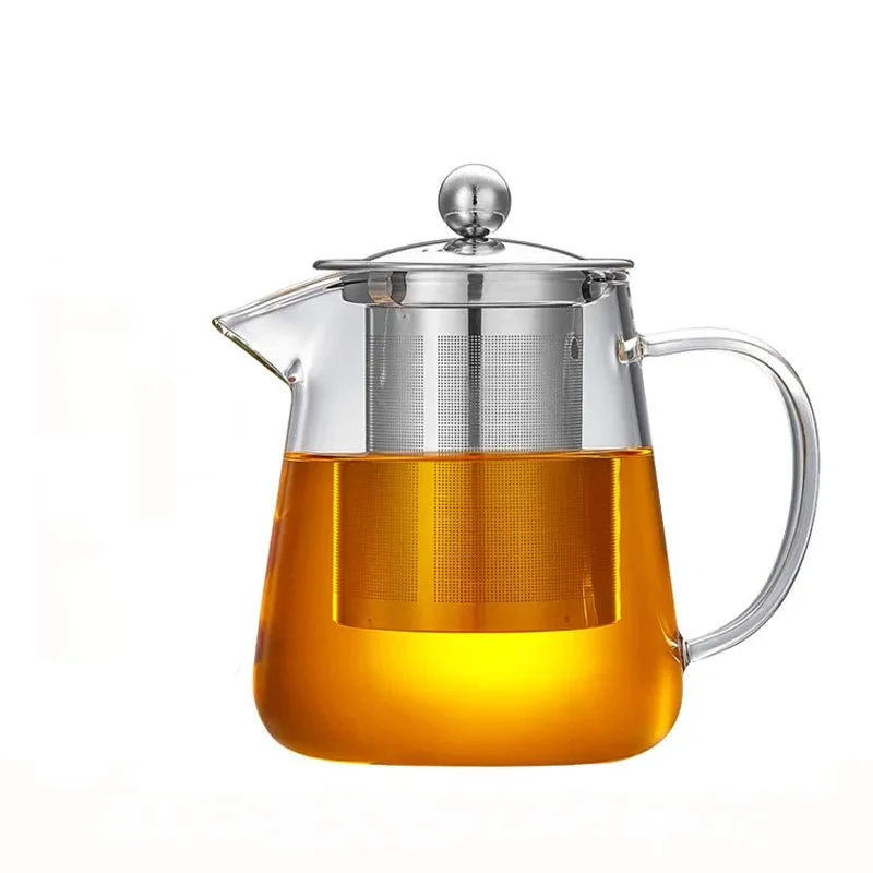 Glazen Theepot met RVS Theezeef 550ml 950ml 1300ml Hittebestendig Borosilicaatglas Transparant Thee Zetten | Sansoti