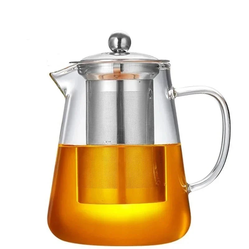 Glazen Theepot met RVS Theezeef 550ml 950ml 1300ml Hittebestendig Borosilicaatglas Transparant Thee Zetten | Sansoti