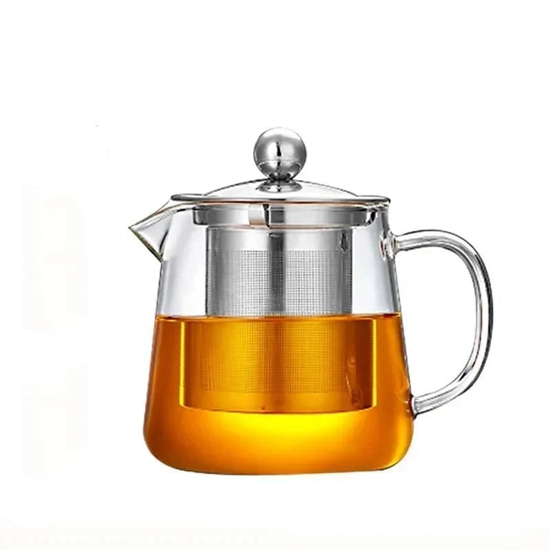 Glazen Theepot met RVS Theezeef 550ml 950ml 1300ml Hittebestendig Borosilicaatglas Transparant Thee Zetten | Sansoti