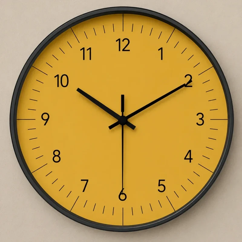 Wandklok Geel Stil Uurwerk 25-35cm Scandinavisch Minimalistisch Design Analoog Woonkamer Slaapkamer Keuken | Sansoti