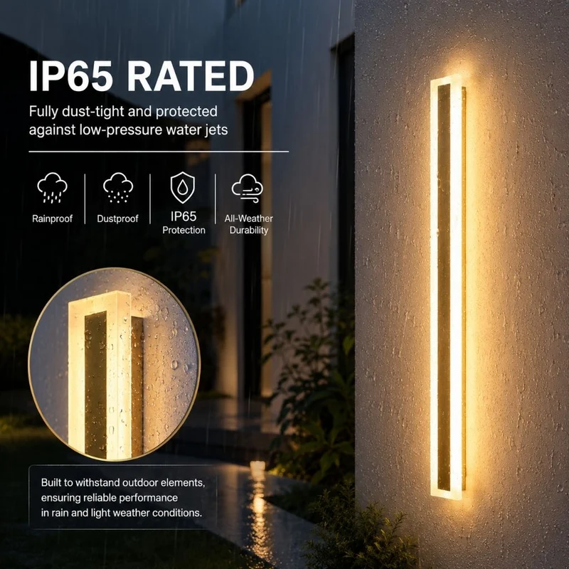 Buitenwandlamp LED Goud IP65 Waterdicht Dimbaar 30-120cm Lineair Design Modern Gevellicht Tuinverlichting Terras | Sansoti