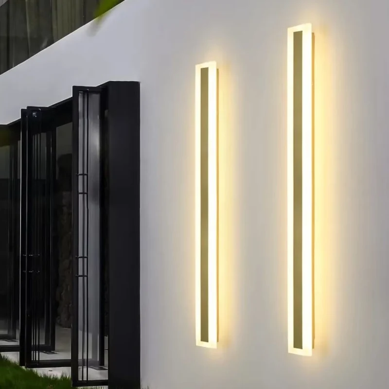 Buitenwandlamp LED Goud IP65 Waterdicht Dimbaar 30-120cm Lineair Design Modern Gevellicht Tuinverlichting Terras | Sansoti
