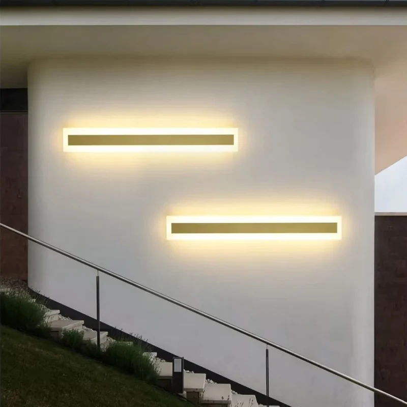 Buitenwandlamp LED Goud IP65 Waterdicht Dimbaar 30-120cm Lineair Design Modern Gevellicht Tuinverlichting Terras | Sansoti