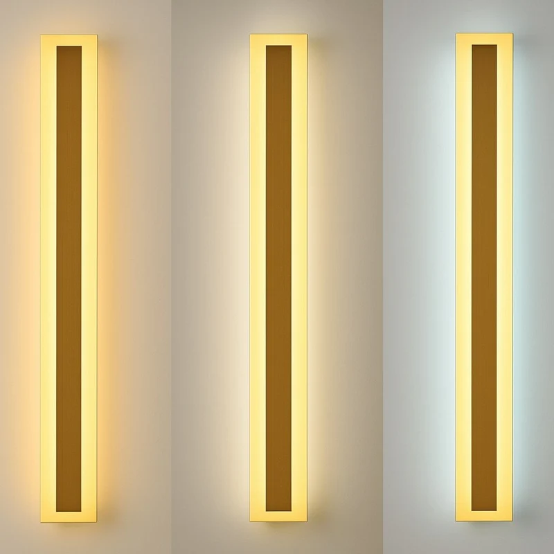 Buitenwandlamp LED Goud IP65 Waterdicht Dimbaar 30-120cm Lineair Design Modern Gevellicht Tuinverlichting Terras | Sansoti