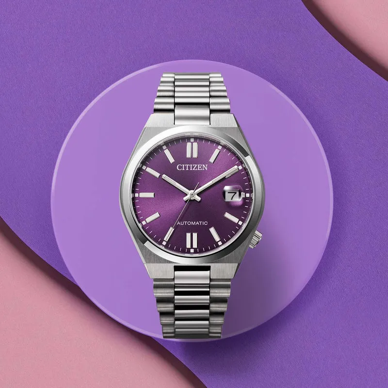 Citizen Tsuyosa NJ0200-50W Herren Armbanduhr Lila • Automatikwerk Kaliber 8210 • Saphirglas