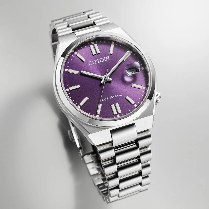 Citizen Tsuyosa NJ0200-50W Herren Armbanduhr Lila • Automatikwerk Kaliber 8210 • Saphirglas