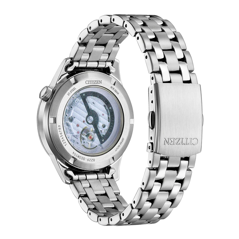 Citizen NH9131-73A Herrenuhr Silber • Automatikwerk mit Open Heart • Kaliber 8229