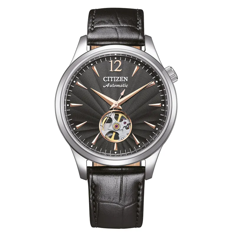 Citizen NH9131-73A Herrenuhr Silber • Automatikwerk mit Open Heart • Kaliber 8229