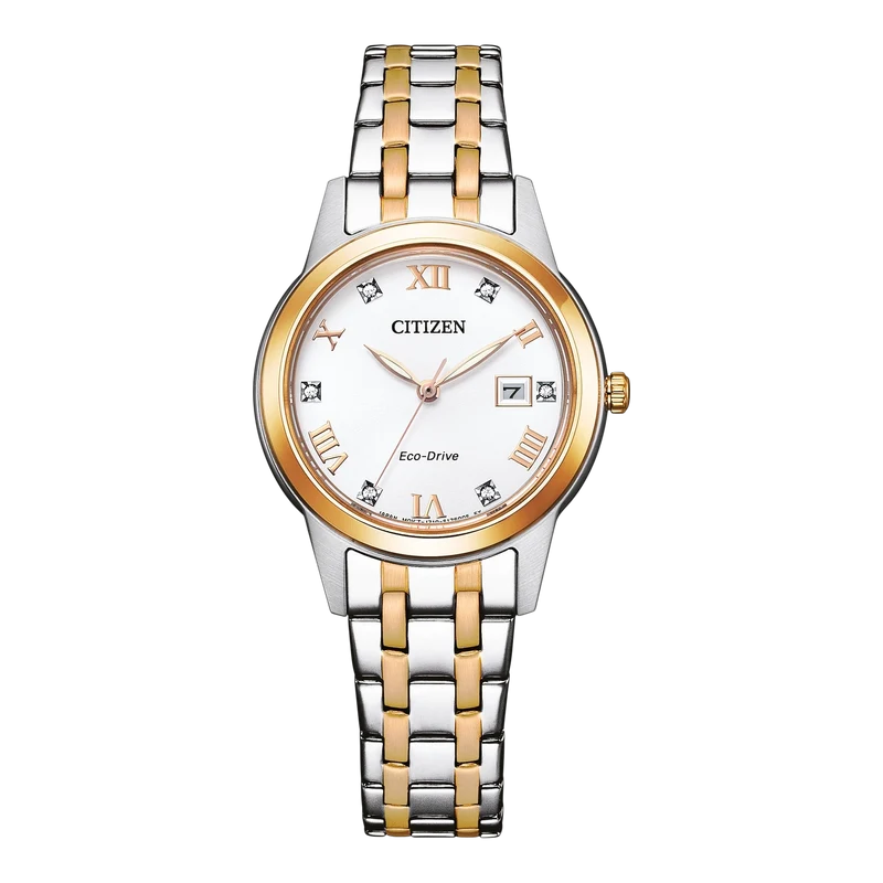 Citizen Eco-Drive Elegance FE1246-85A Damenuhr Bicolor • Solarbetrieb • Datumsanzeige