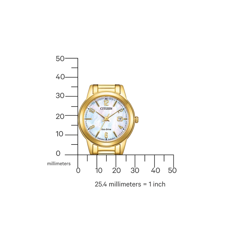 Citizen FE1242-78D Damen Armbanduhr Weiß • Eco-Drive Solar • Elegantes Design