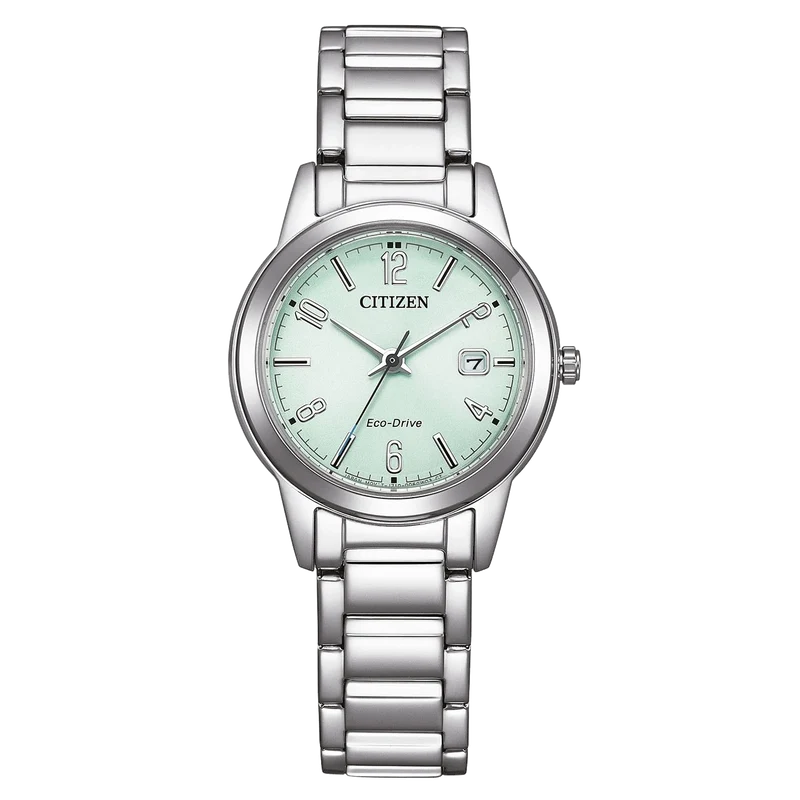 Citizen FE1241-71X Damenuhr Eco-Drive Elegance 29mm Grün • Solarantrieb • Datumsanzeige
