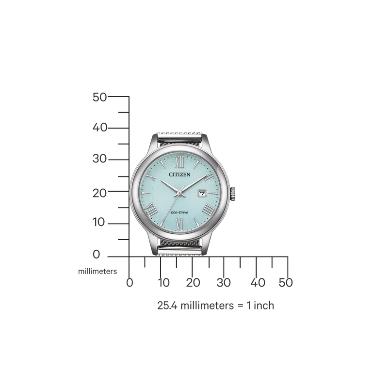Citizen Eco-Drive Elegance EW2621-75M Damenuhr Silber • Milanaise-Armband • Saphirglas
