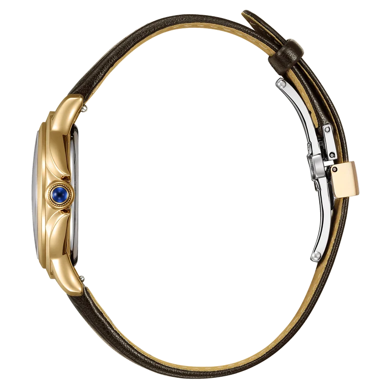 Citizen Ceci EM1163-09X Damenuhr Roségold • Eco-Drive Saphirglas • Apfelarmband Braun