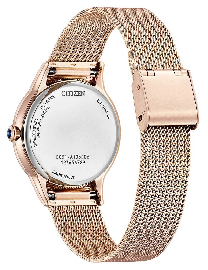 Citizen L EM1153-88A Damenuhr Roségold • Saphirglas • Eco-Drive Solar