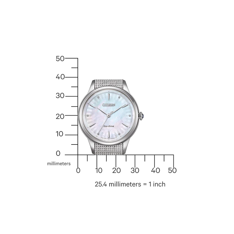 Citizen L EM1150-86D Damenuhr Silber • Eco-Drive Solarwerk • Saphirglas