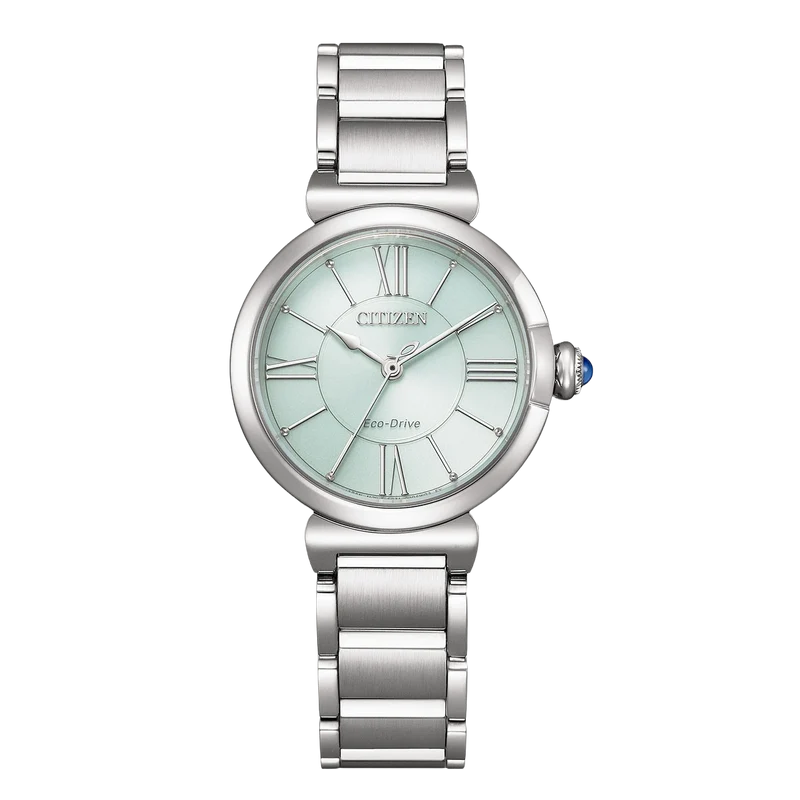 Citizen L EM1070-83L Damenuhr Grün • Eco-Drive Saphirglas • Edelstahlarmband